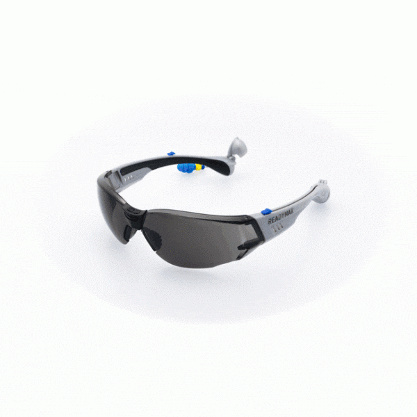 ReadyMax SoundShield® Construction Silver Frame Grey Lens 360˚ View