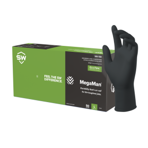 Black Nitrile Gloves and Box