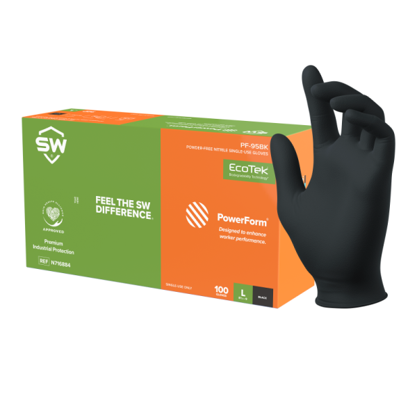 Black Nitrile Gloves and Box