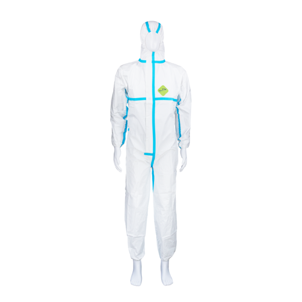 Sterilized Disposable Hooded Medical Hazmat Protective Coveralls