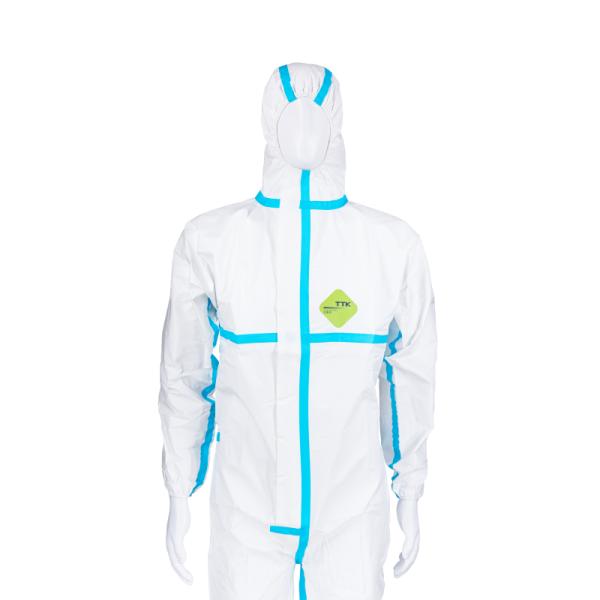 Sterilized Disposable Hooded Medical Hazmat Protective Coveralls