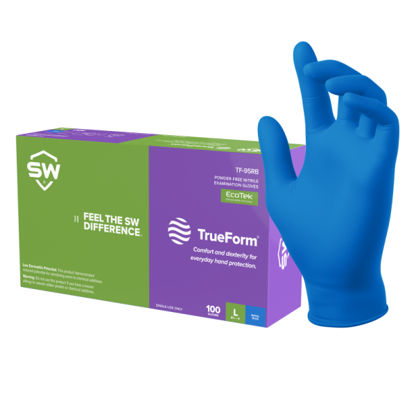 Blue Nitrile Gloves and Box